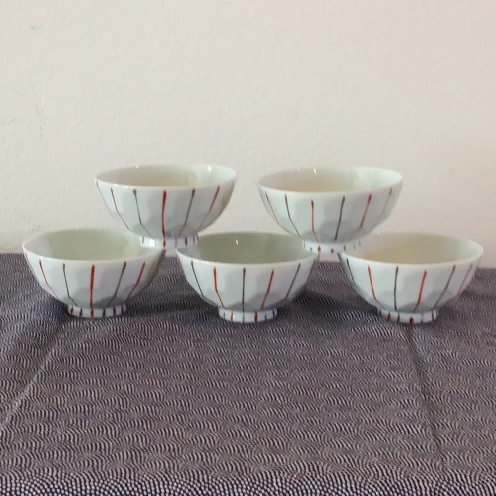 Vintage Asian Soup Bowl. Set of 5.